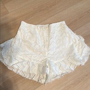 Moon River Eyelet White Shorts
